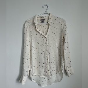 H&M Silk Blouse with Hearts Size 4